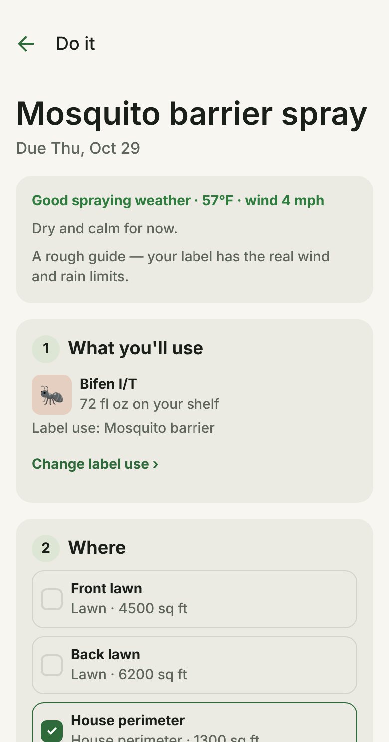 Do it: pick the product and the parts of your yard